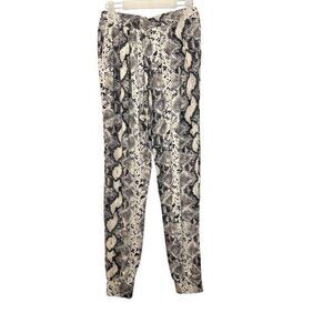 ee:some Snakeskin Print Drawstring Waist Pull On Tan Black Jogger Size Medium